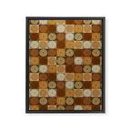 Retro Flowers Check Pattern IV Framed Canvas Print Gallery Image 8