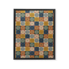 Retro Flowers Check Pattern IX Framed Canvas Print Gallery Image 8
