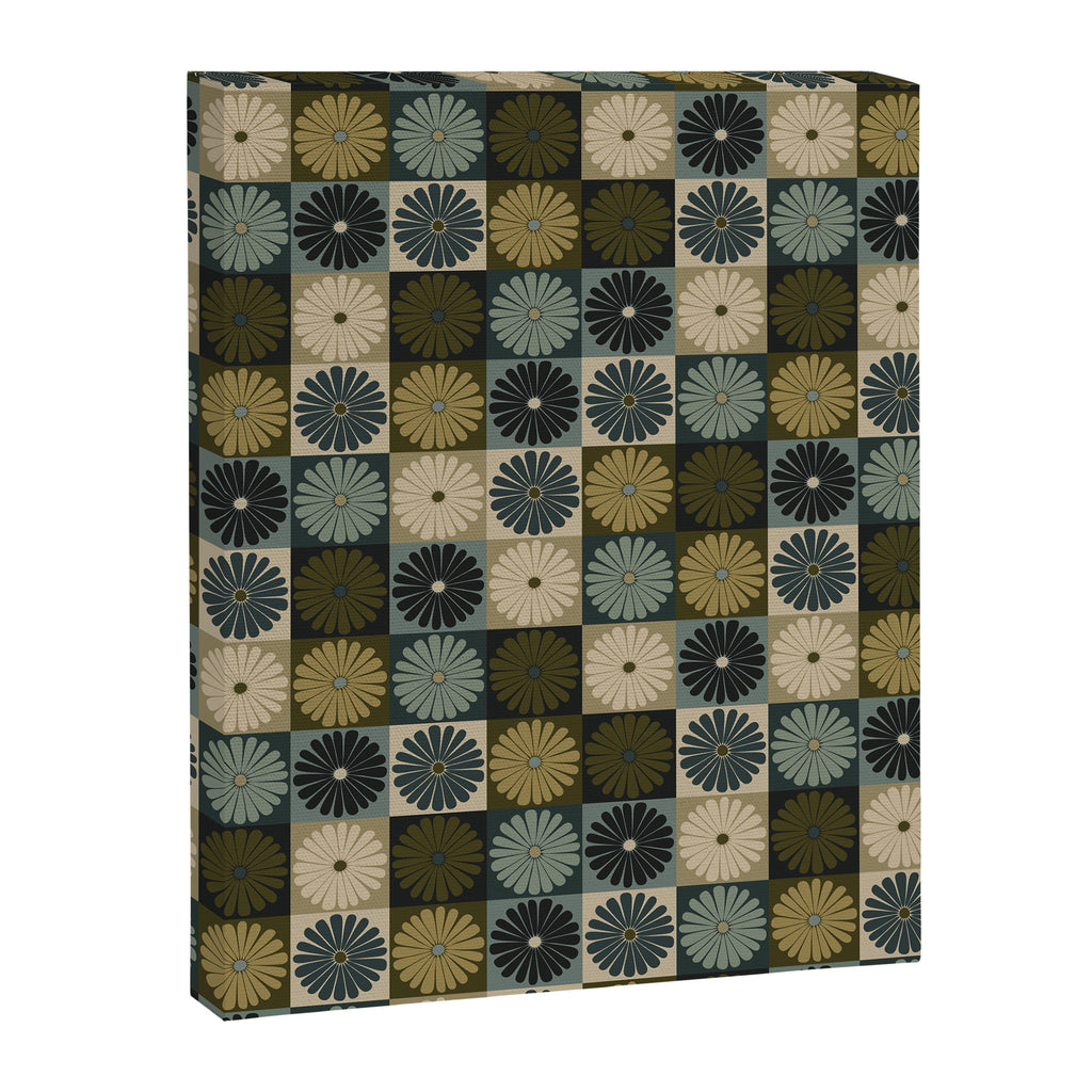Retro Flowers Check Pattern V Canvas Print Gallery Image 8