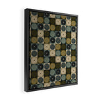 Retro Flowers Check Pattern V Framed Canvas Print Gallery Image 2