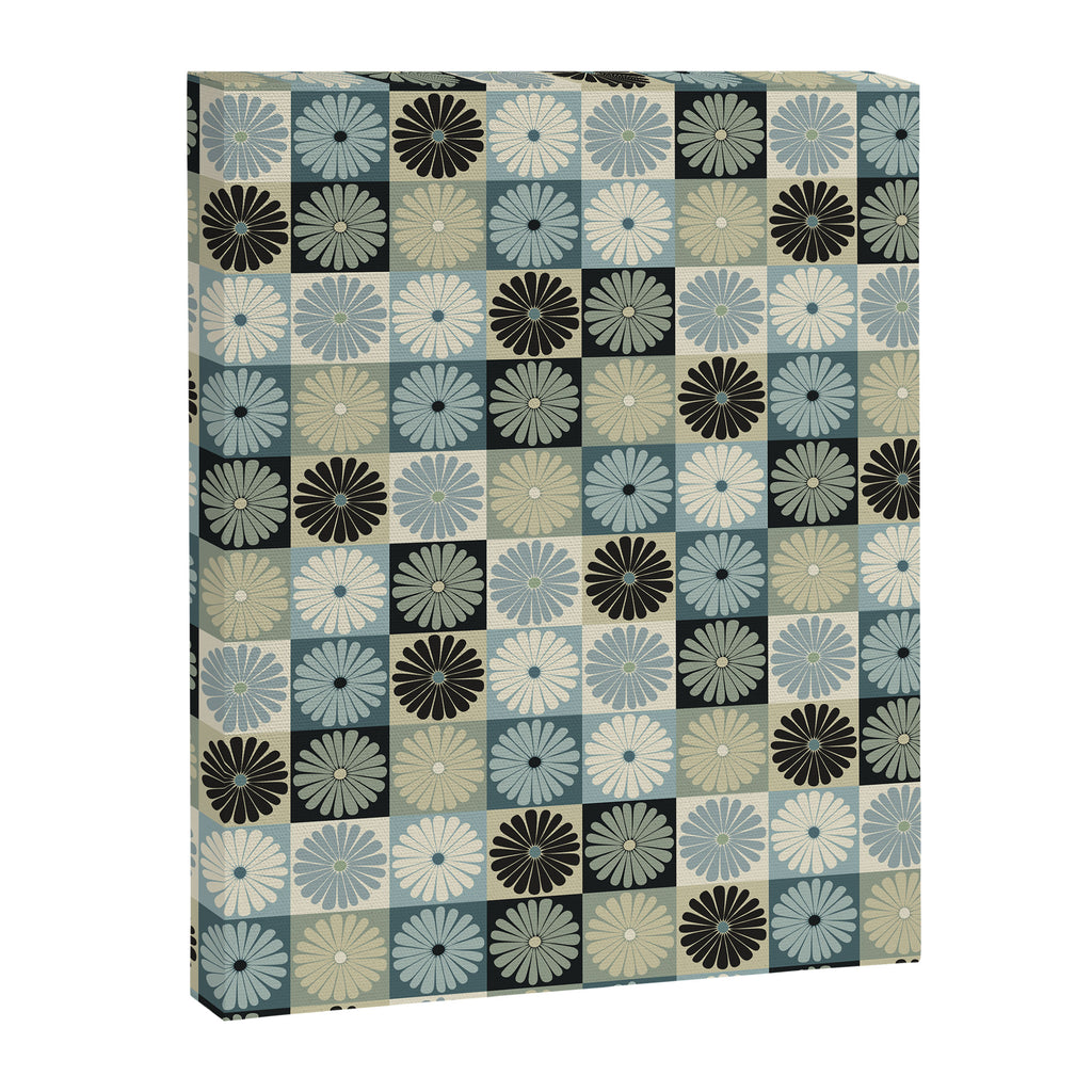 Retro Flowers Check Pattern VI Canvas Print Gallery Image 8
