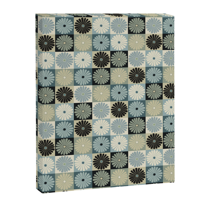 Retro Flowers Check Pattern VI Canvas Print Gallery Image 1