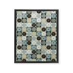 Retro Flowers Check Pattern VI Framed Canvas Print Gallery Image 8