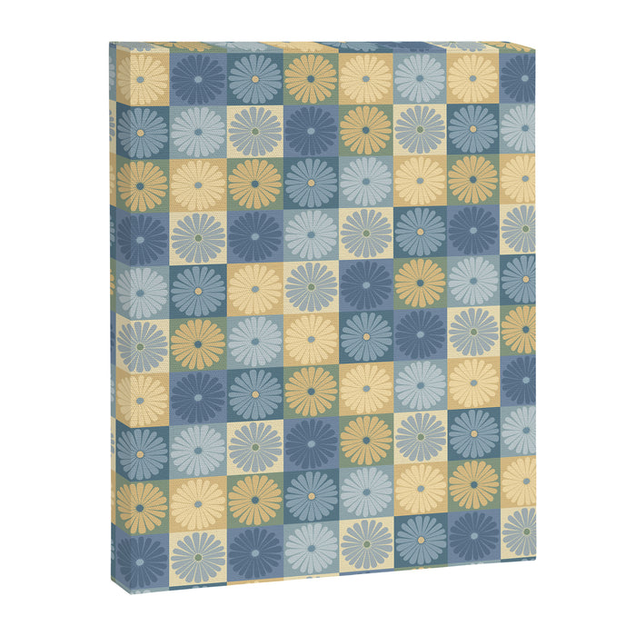 Retro Flowers Check Pattern VII Canvas Print Gallery Image 1