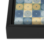 Retro Flowers Check Pattern VII Framed Canvas Print Gallery Image 3