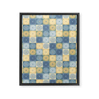 Retro Flowers Check Pattern VII Framed Canvas Print Gallery Image 8