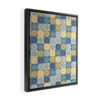 Retro Flowers Check Pattern VII Framed Canvas Print Gallery Image 2