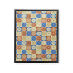 Retro Flowers Check Pattern VIII Framed Canvas Print Gallery Image 8