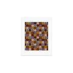 Retro Flowers Check Pattern X Art Print Gallery Image 1