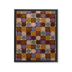 Retro Flowers Check Pattern X Framed Canvas Print Gallery Image 8