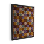 Retro Flowers Check Pattern X Framed Canvas Print Gallery Image 2