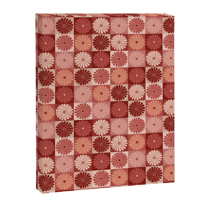 Retro Flowers Check Pattern XI Canvas Print Gallery Image 1