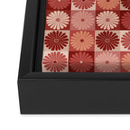 Retro Flowers Check Pattern XI Framed Canvas Print Gallery Image 3
