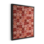 Retro Flowers Check Pattern XI Framed Canvas Print Gallery Image 2