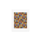 Retro Flowers Check Pattern XII Art Print Gallery Image 1