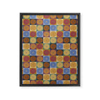Retro Flowers Check Pattern XII Framed Canvas Print Gallery Image 8