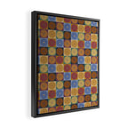 Retro Flowers Check Pattern XII Framed Canvas Print Gallery Image 2