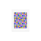 Retro Flowers Check Pattern XIV Art Print Gallery Image 1