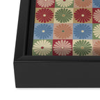 Retro Flowers Check Pattern XIX Framed Canvas Print Gallery Image 3