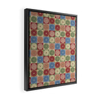 Retro Flowers Check Pattern XIX Framed Canvas Print Gallery Image 2