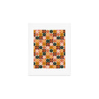 Retro Flowers Check Pattern XVI Art Print Gallery Image 1