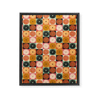 Retro Flowers Check Pattern XVI Framed Canvas Print Gallery Image 8