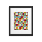 Retro Flowers Check Pattern XX Framed Art Print Gallery Image 6