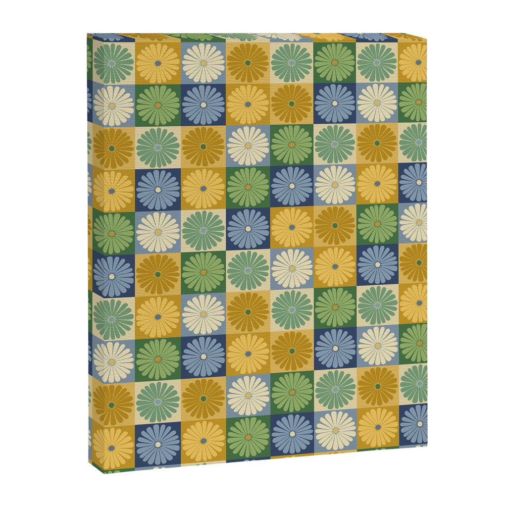 Retro Flowers Check Pattern XXI Canvas Print Gallery Image 8