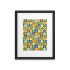 Retro Flowers Check Pattern XXI Framed Art Print Gallery Image 6