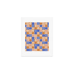 Retro Flowers Check Pattern XXII Art Print Gallery Image 1