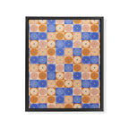 Retro Flowers Check Pattern XXII Framed Canvas Print Gallery Image 8