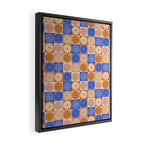 Retro Flowers Check Pattern XXII Framed Canvas Print Gallery Image 2