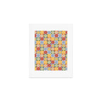 Retro Flowers Check Pattern XXIX Art Print Gallery Image 1