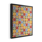 Retro Flowers Check Pattern XXIX Framed Canvas Print Gallery Image 2