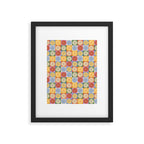 Retro Flowers Check Pattern XXIX Framed Art Print Gallery Image 6