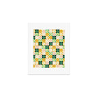 Retro Flowers Check Pattern XXV Art Print Gallery Image 1