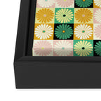 Retro Flowers Check Pattern XXV Framed Canvas Print Gallery Image 3