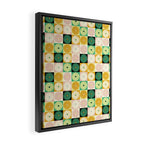 Retro Flowers Check Pattern XXV Framed Canvas Print Gallery Image 2