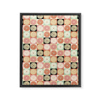 Retro Flowers Check Pattern XXVI Framed Canvas Print Gallery Image 8