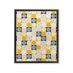 Retro Flowers Check Pattern XXVII Framed Canvas Print Gallery Image 8