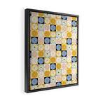 Retro Flowers Check Pattern XXVII Framed Canvas Print Gallery Image 2