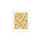 Retro Flowers Check Pattern XXVIII Art Print Gallery Image 1