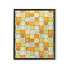 Retro Flowers Check Pattern XXVIII Framed Canvas Print Gallery Image 8