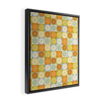 Retro Flowers Check Pattern XXVIII Framed Canvas Print Gallery Image 2