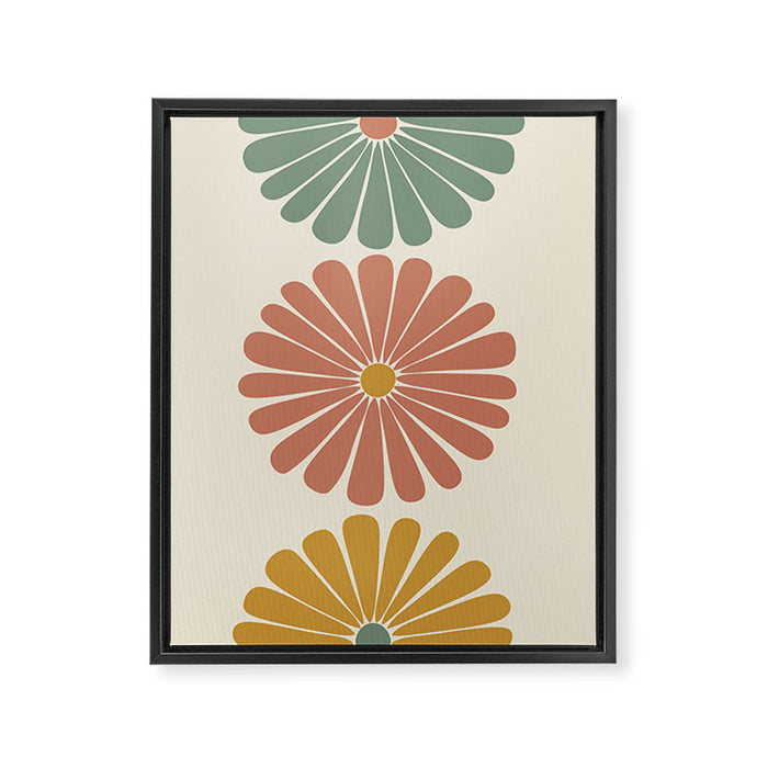 Retro Summer Daisies I Framed Canvas Print Gallery Image 1