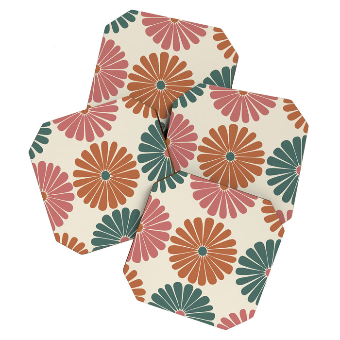 Retro Summer Daisies IX Coaster Gallery Image 1