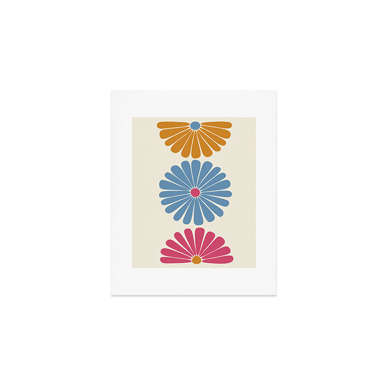 Retro Summer Daisies V Art Print Gallery Image 1