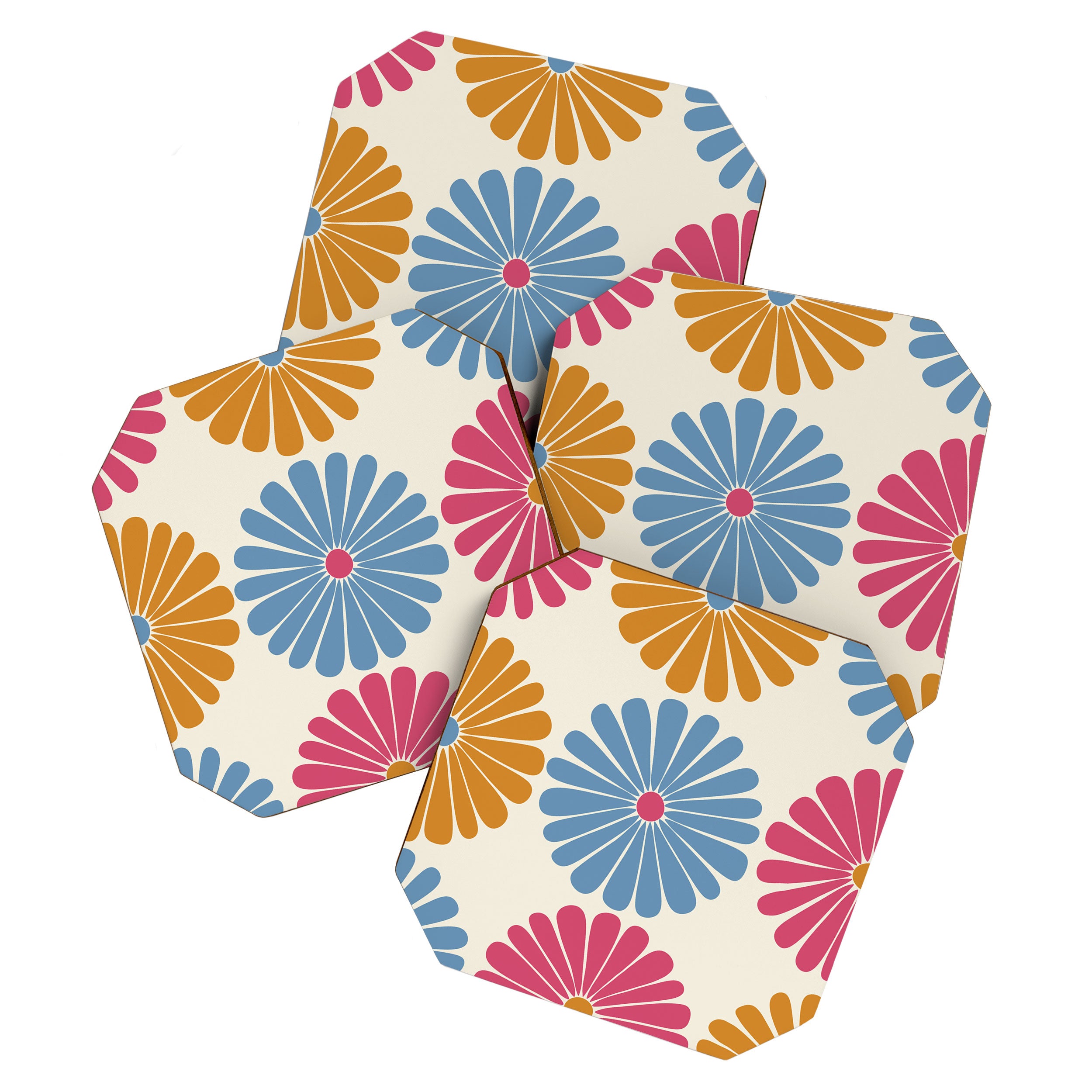 Retro Summer Daisies V Coaster Gallery Image 1