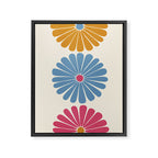 Retro Summer Daisies V Framed Canvas Print Gallery Image 6