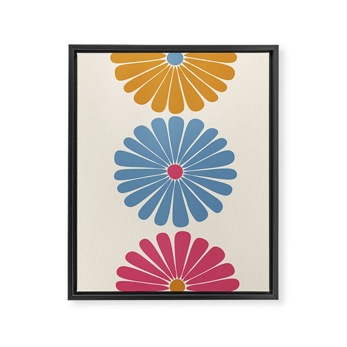 Retro Summer Daisies V Framed Canvas Print Gallery Image 1